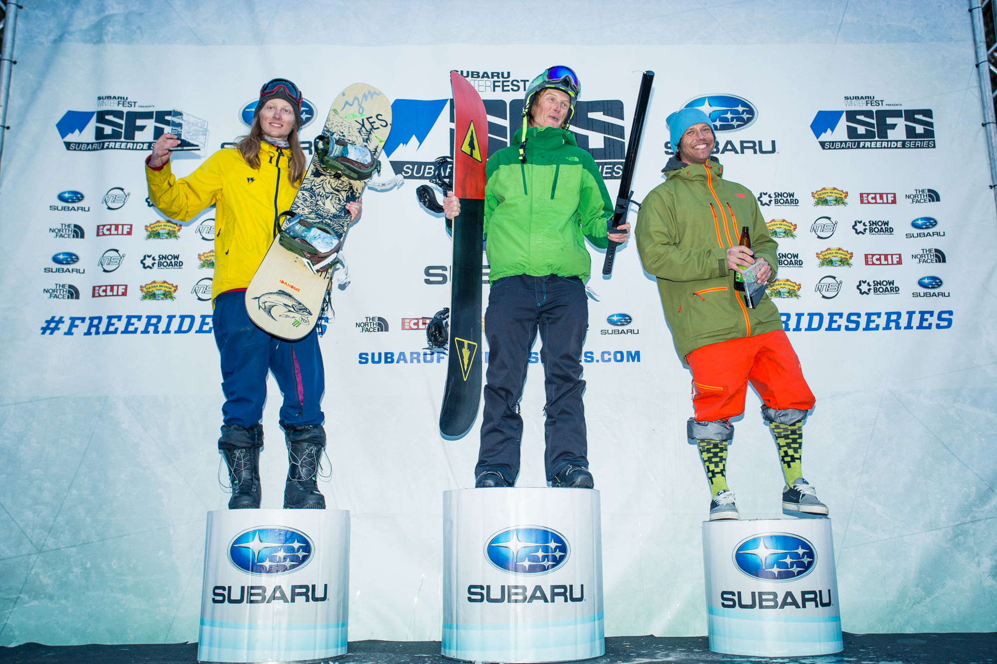 Cooper Kahlenberg on the podium for men's snowboarding.