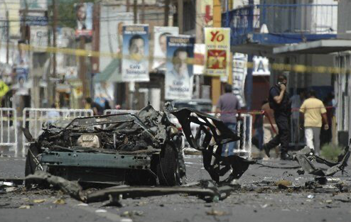 Damage from a border city shootout in Mexico. 12 were killed .... 